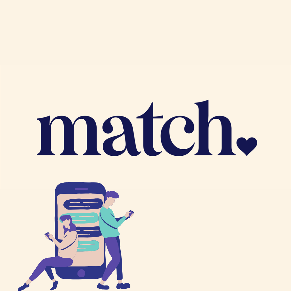 an illustration of the Match.com dating app logo.